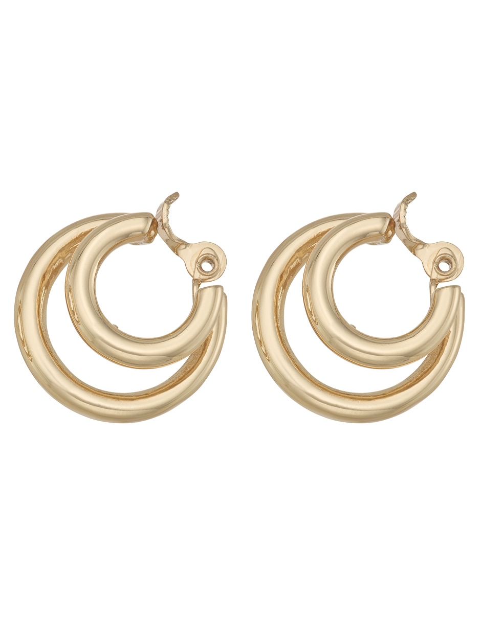 Aretes cortos circulares con acabado brillante 2