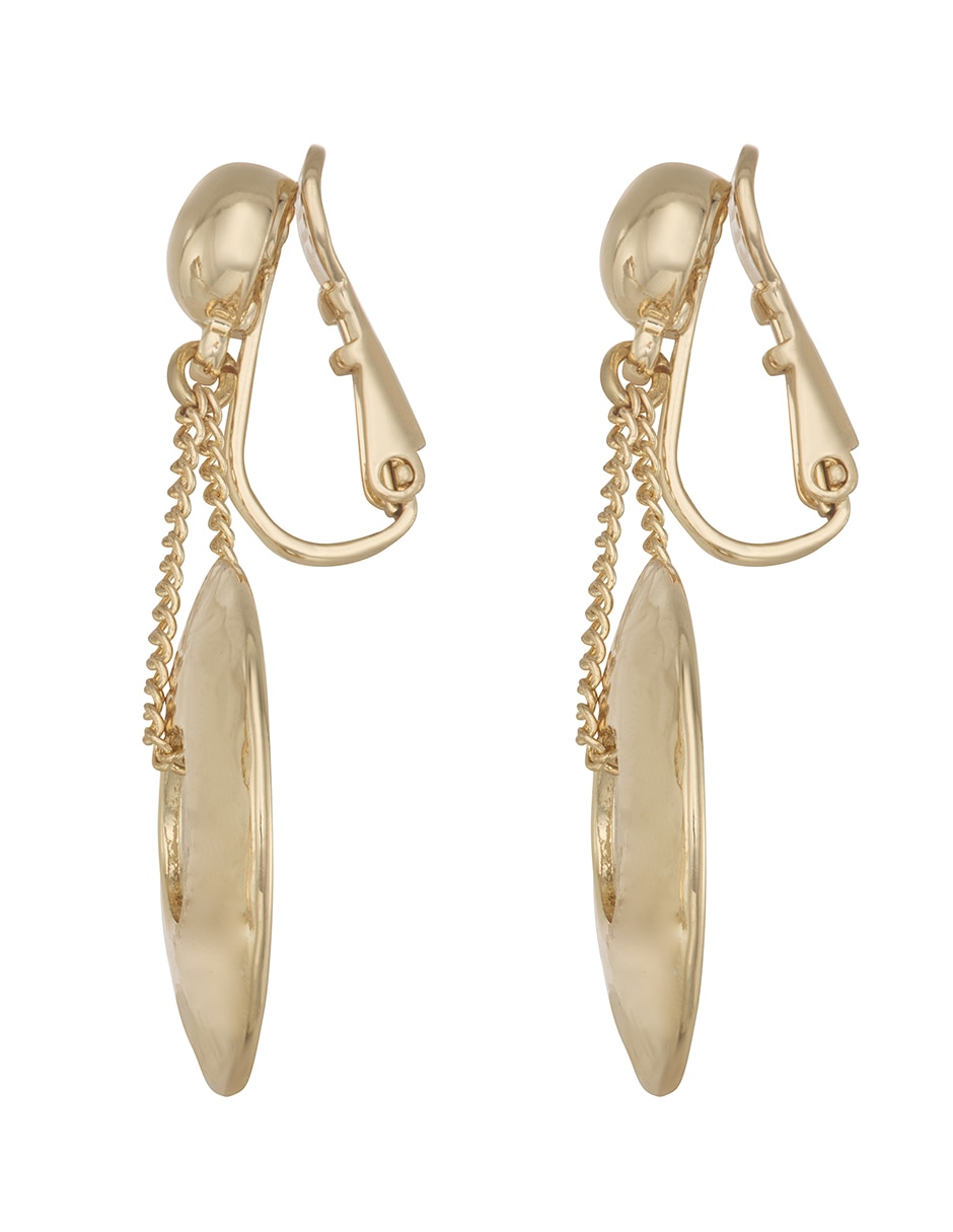 Aretes largos circulares con acabado brillante 2