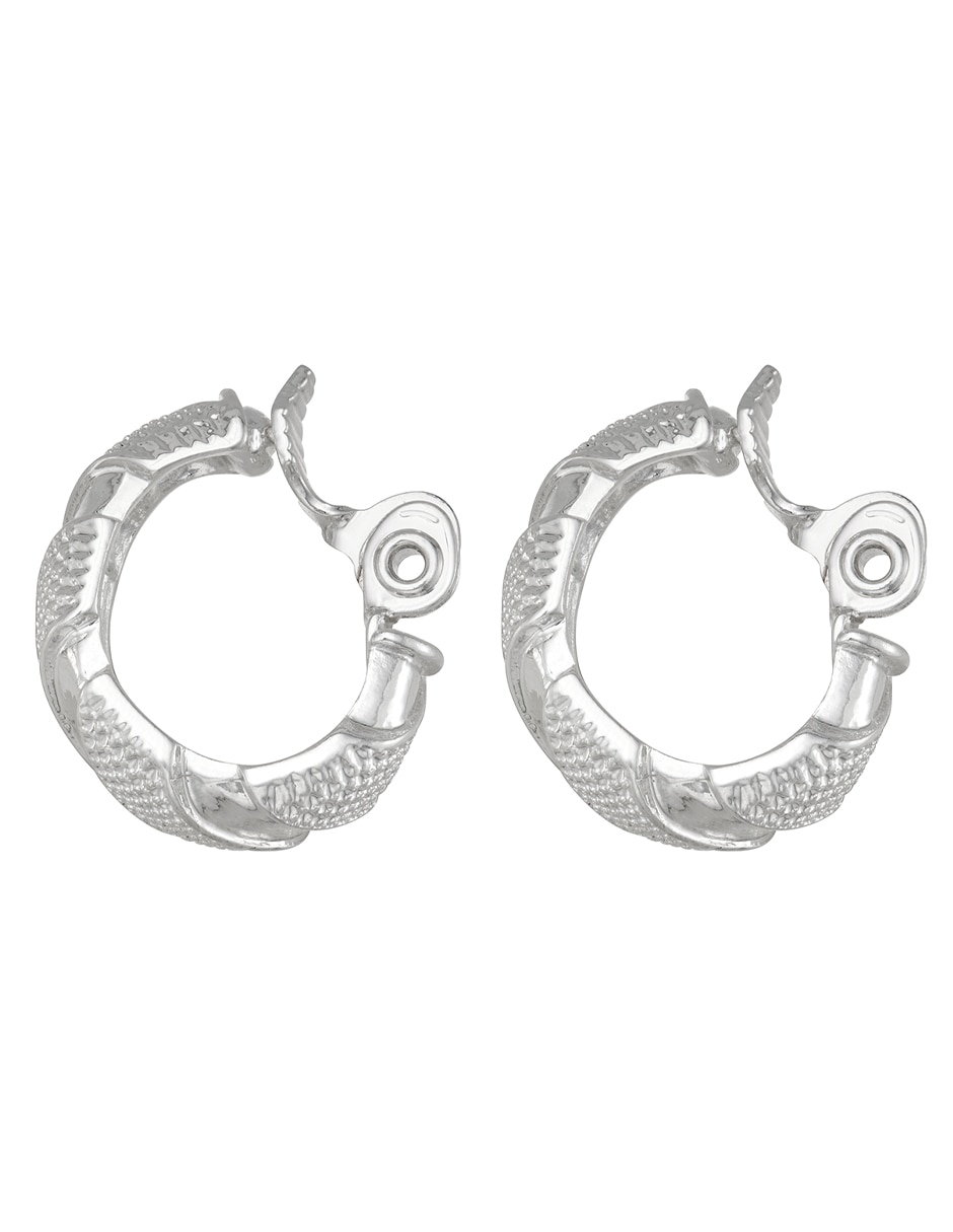 Aretes cortos circulares Clip Capsule con acabado pulido 2