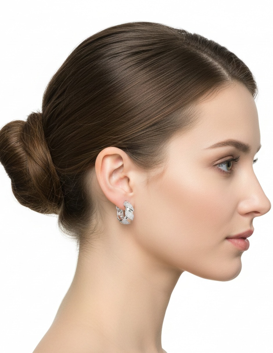 Aretes cortos circulares Clip Capsule con acabado pulido 3