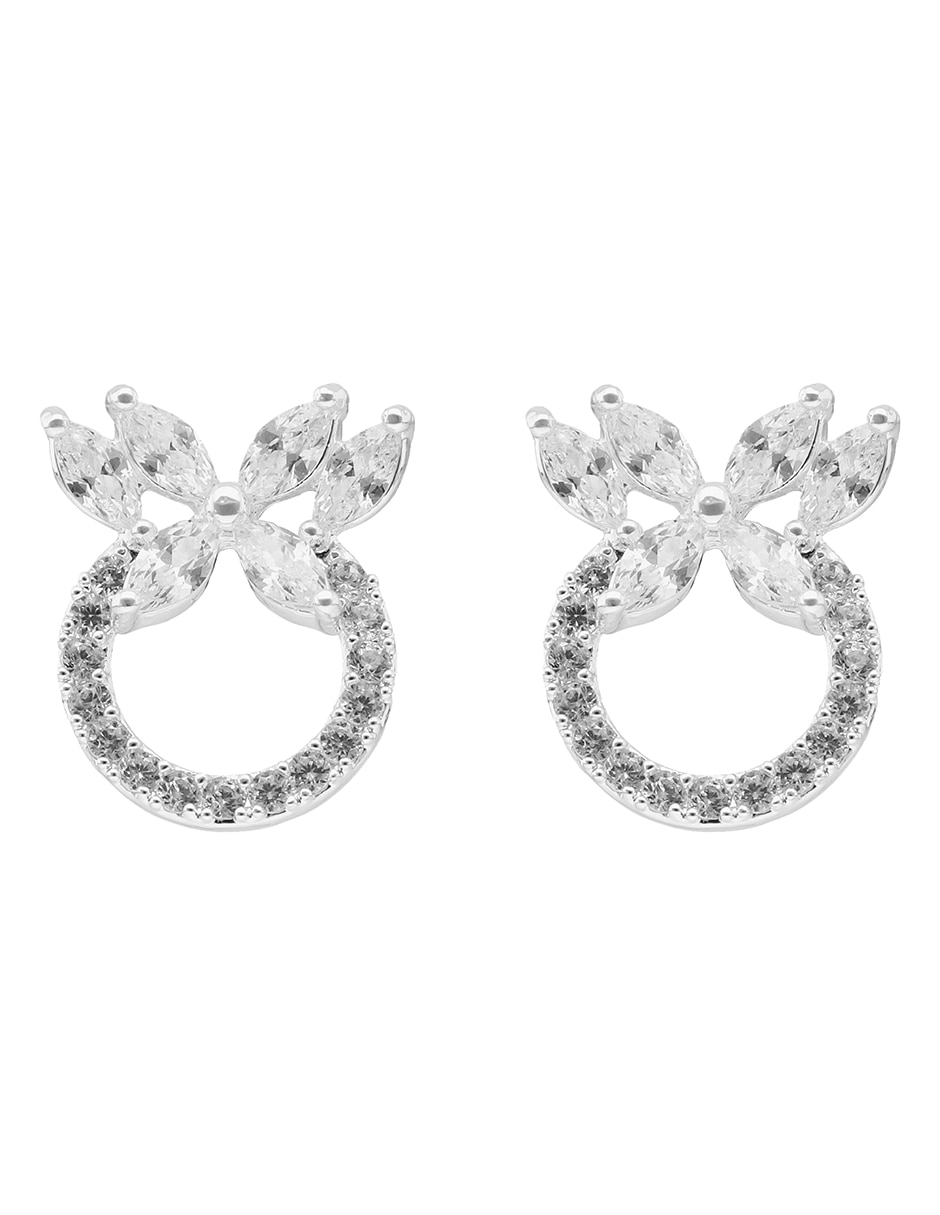 Aretes cortos de mariposa Social Cz Ears con acabado pulido