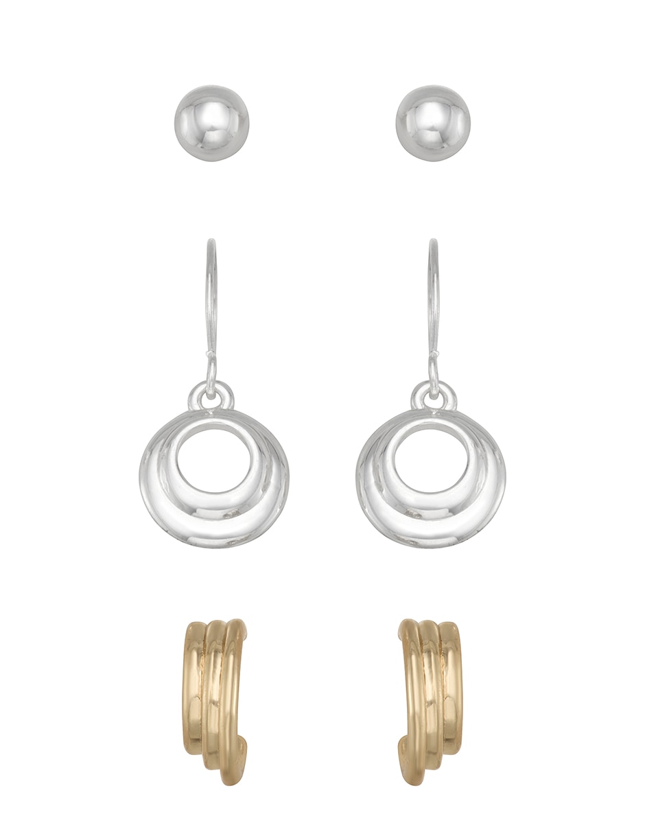 Set de aretes con acabado pulido