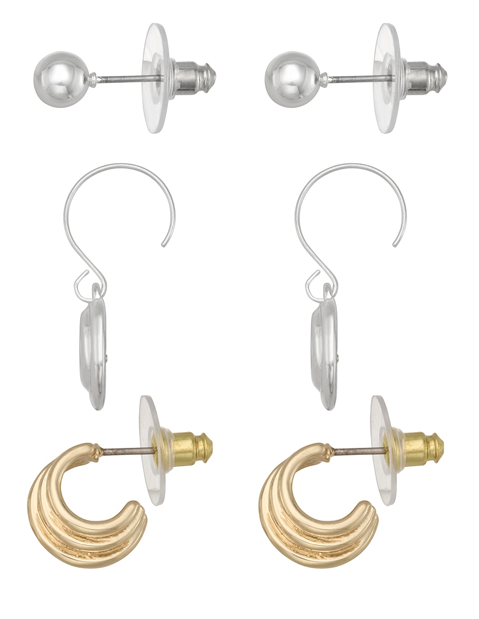 Set de aretes con acabado pulido 2