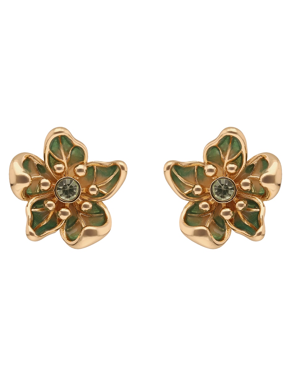 Aretes cortos de flor Flower Key Item Ears con acabado brillante