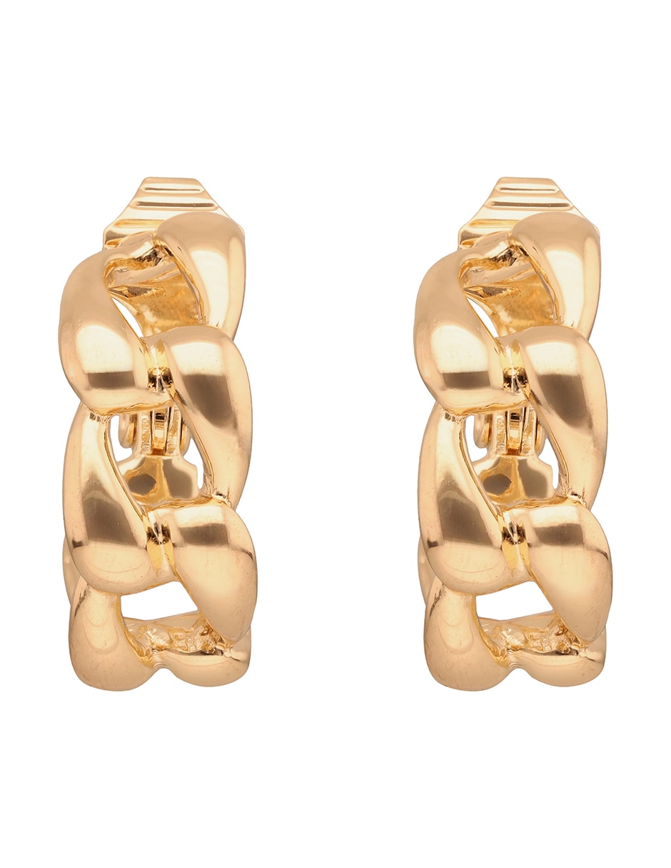 Aretes cortos de eslabones Forever Linked con acabado brillante
