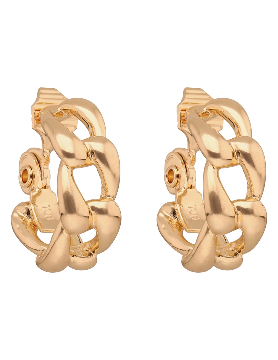 Aretes cortos de eslabones Forever Linked con acabado brillante 2
