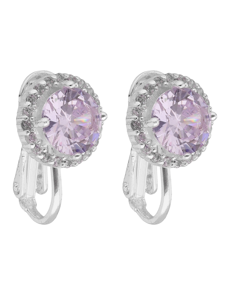 Aretes cortos Social Cz Key Item con acabado pulido zirconia cúbica