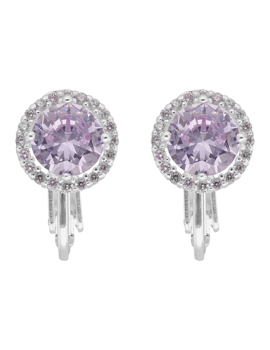 Aretes cortos Social Cz Key Item con acabado pulido zirconia cúbica 2