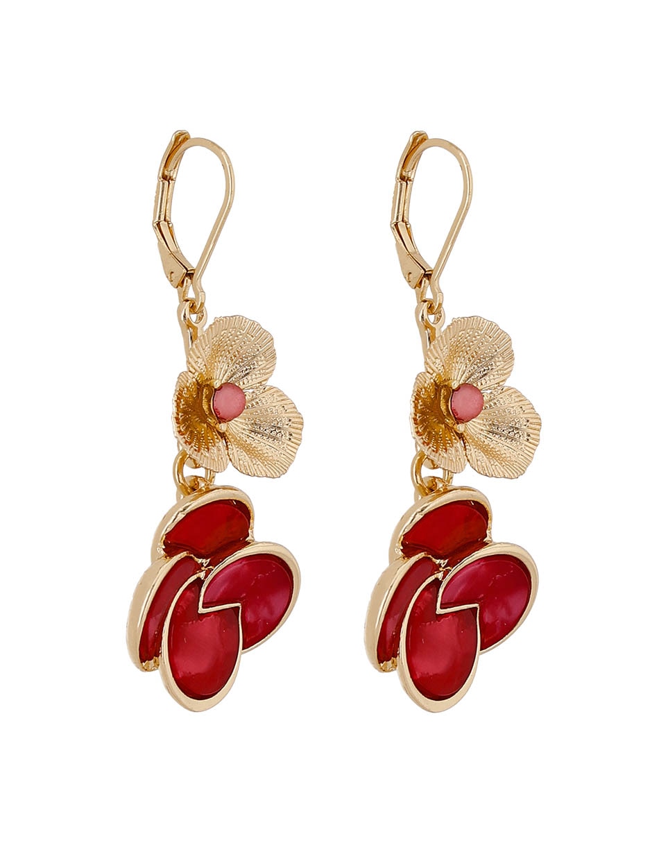 Aretes largos de flor Origami Flowers con acabado brillante 2