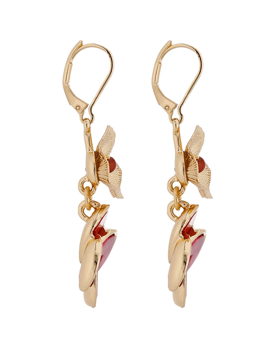 Aretes largos de flor Origami Flowers con acabado brillante 3