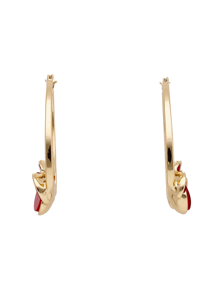 Aretes largos Origami Flowers con acabado brillante 3