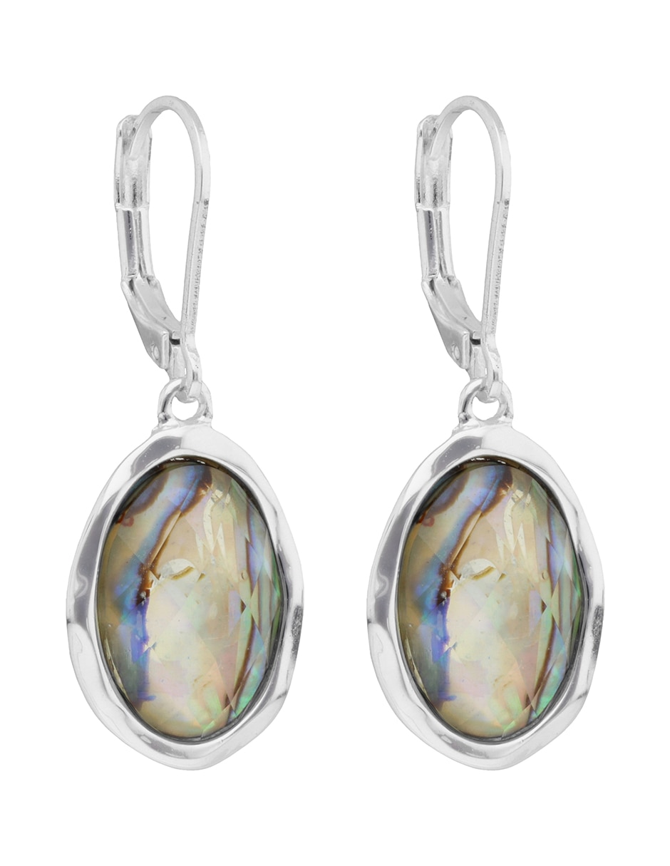 Aretes cortos ovalados Ocean Abalone con acabado pulido 2