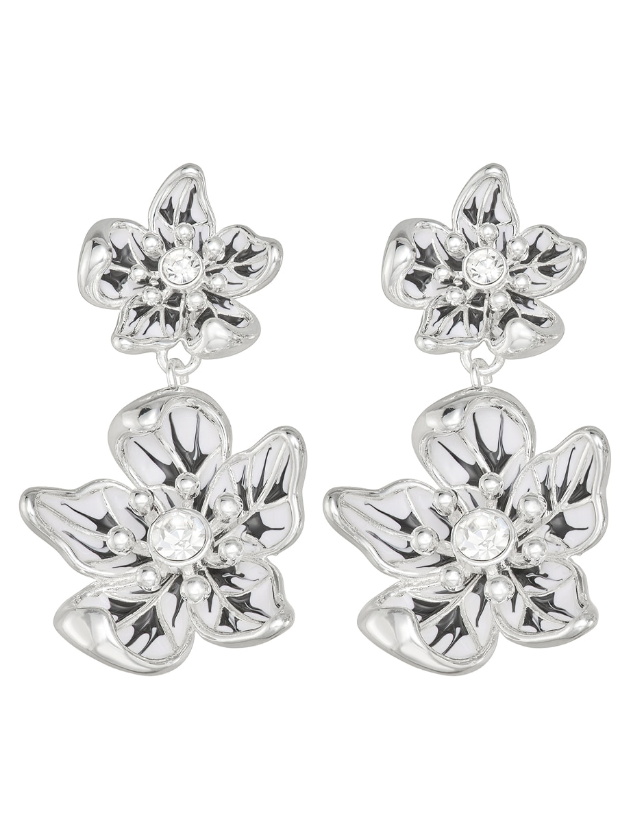 Aretes cortos de flor Flower Power con acabado pulido Aretes cortos de flor Flower Power con acabado pulido