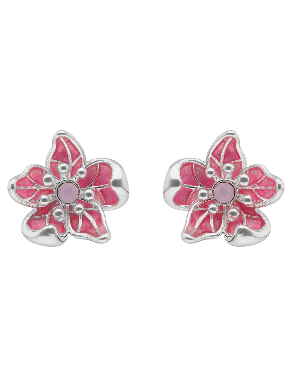 Aretes cortos de flor Flower Key Item Ears con acabado pulido