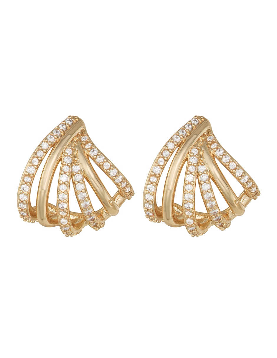 Aretes cortos Social Cz Ears con acabado brillante