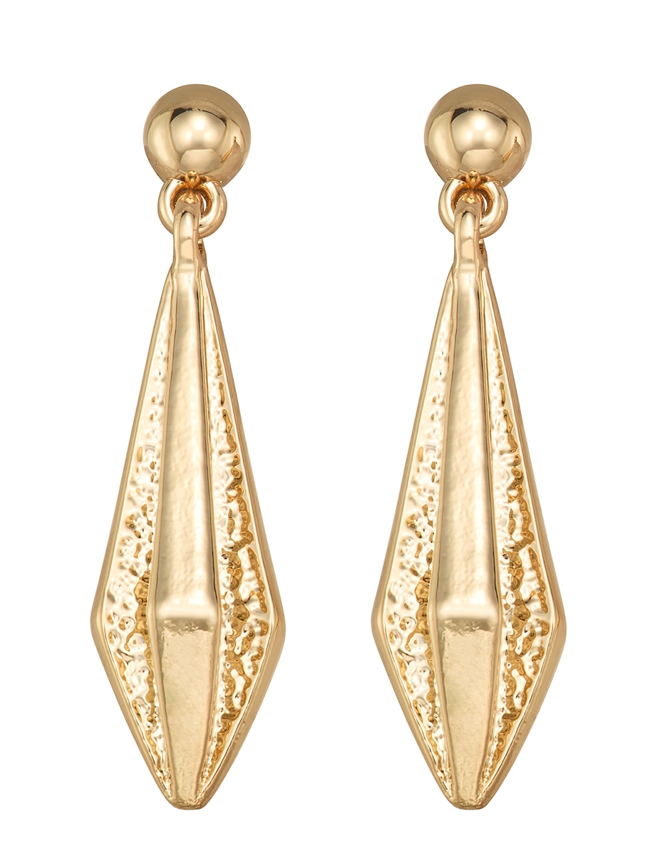Arete cortos de rombo Basic Metal Ears con acabado brillante