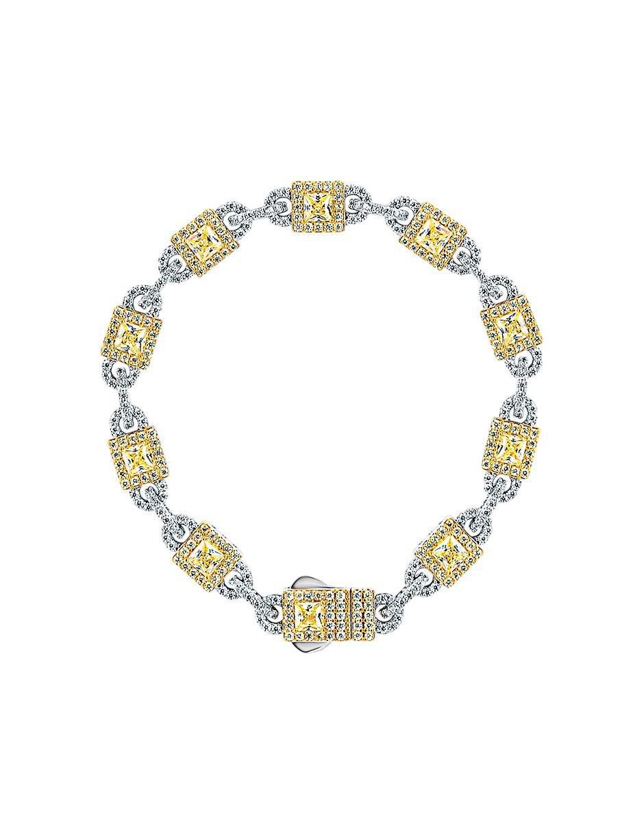 Pulsera de plata con zirconia p 925 con acabado brillante Pulsera de plata con zirconia p 925 con acabado brillante