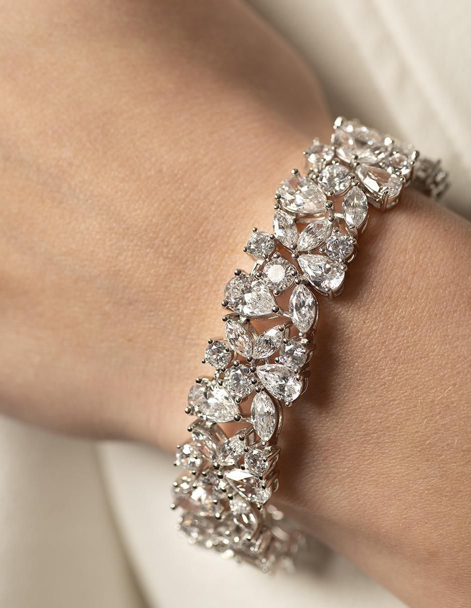 Brazalete de plata con zirconia P 925 con acabado brillante 3
