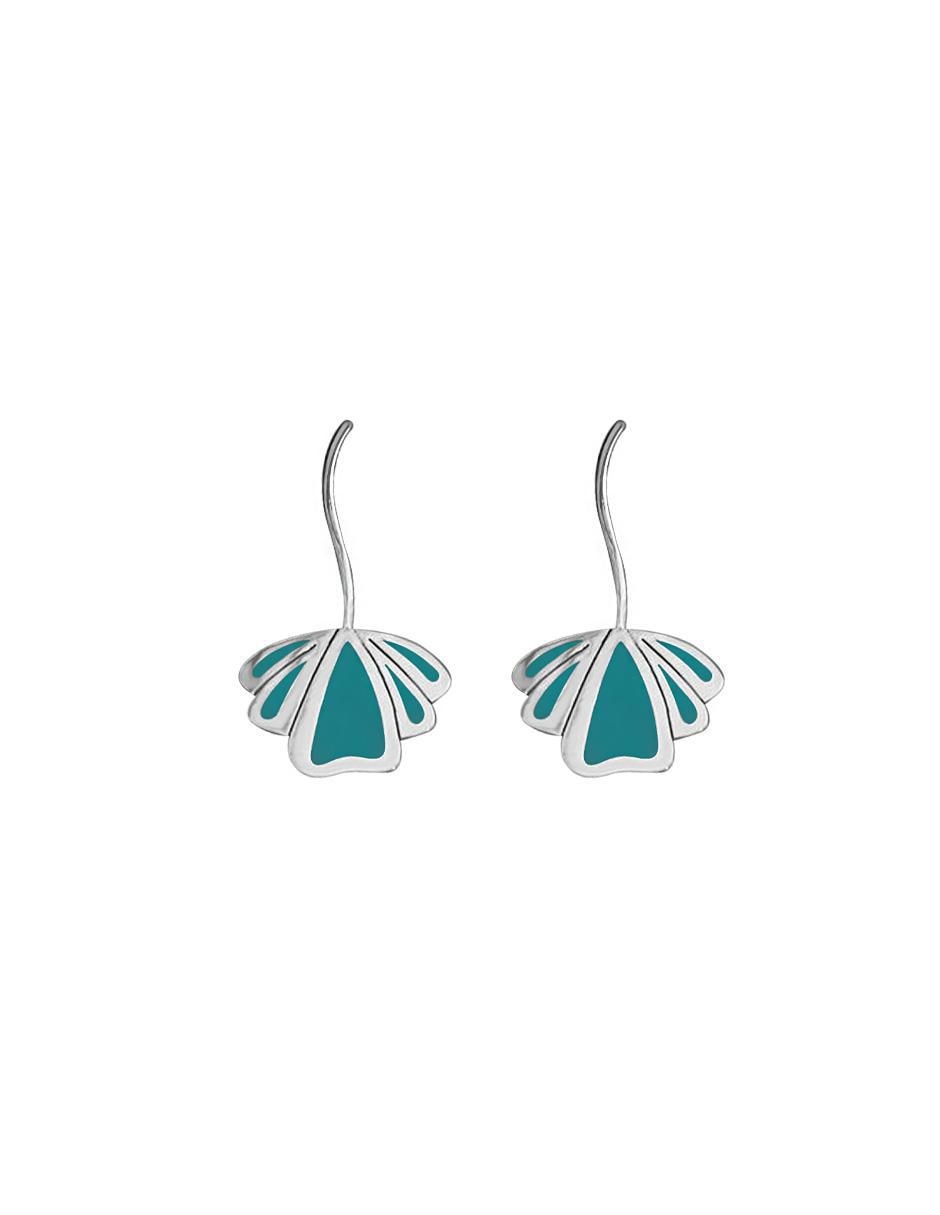 Aretes de flor Enrique Garcia de plata p 925 con acabado brillante