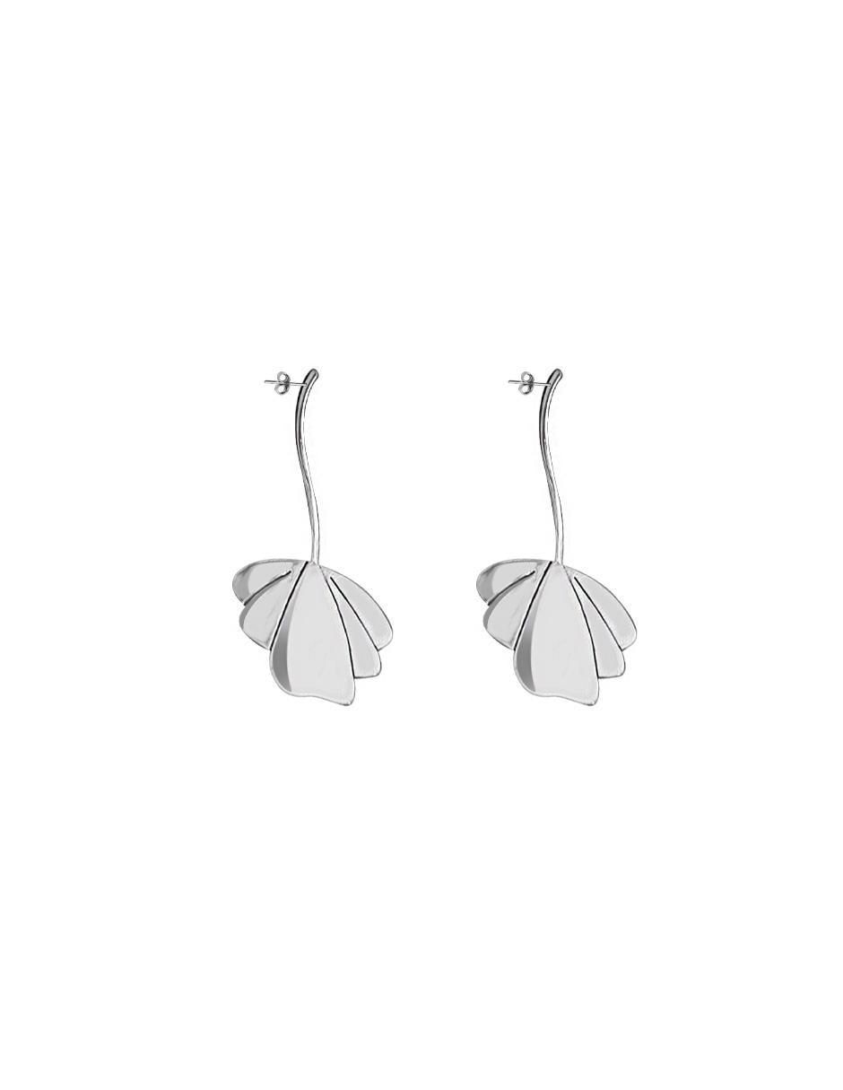 Aretes de flor Enrique Garcia de plata p 925 con acabado brillante 2