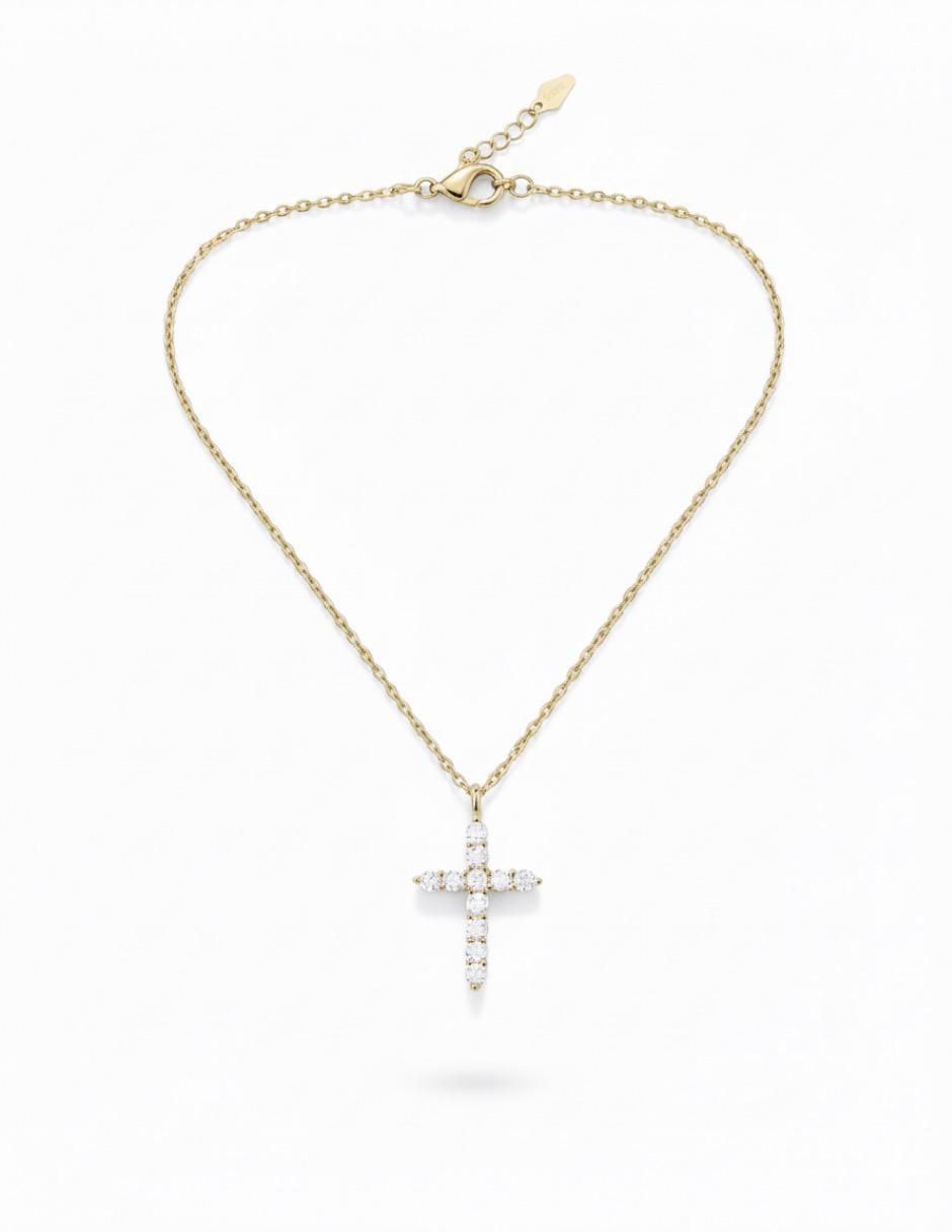Collar con dije de cruz de plata P 925 2