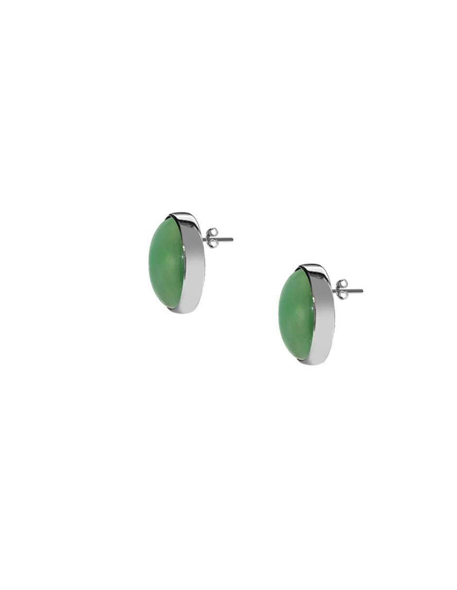 Broqueles de plata P 925 con acabado brillante jade 2