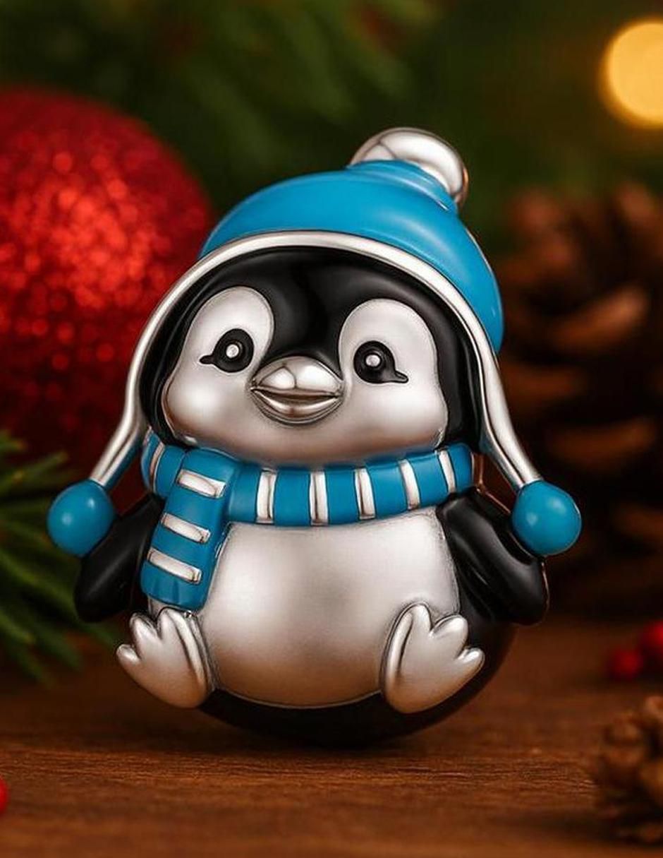 Charm de pingüino de plata P 925 2