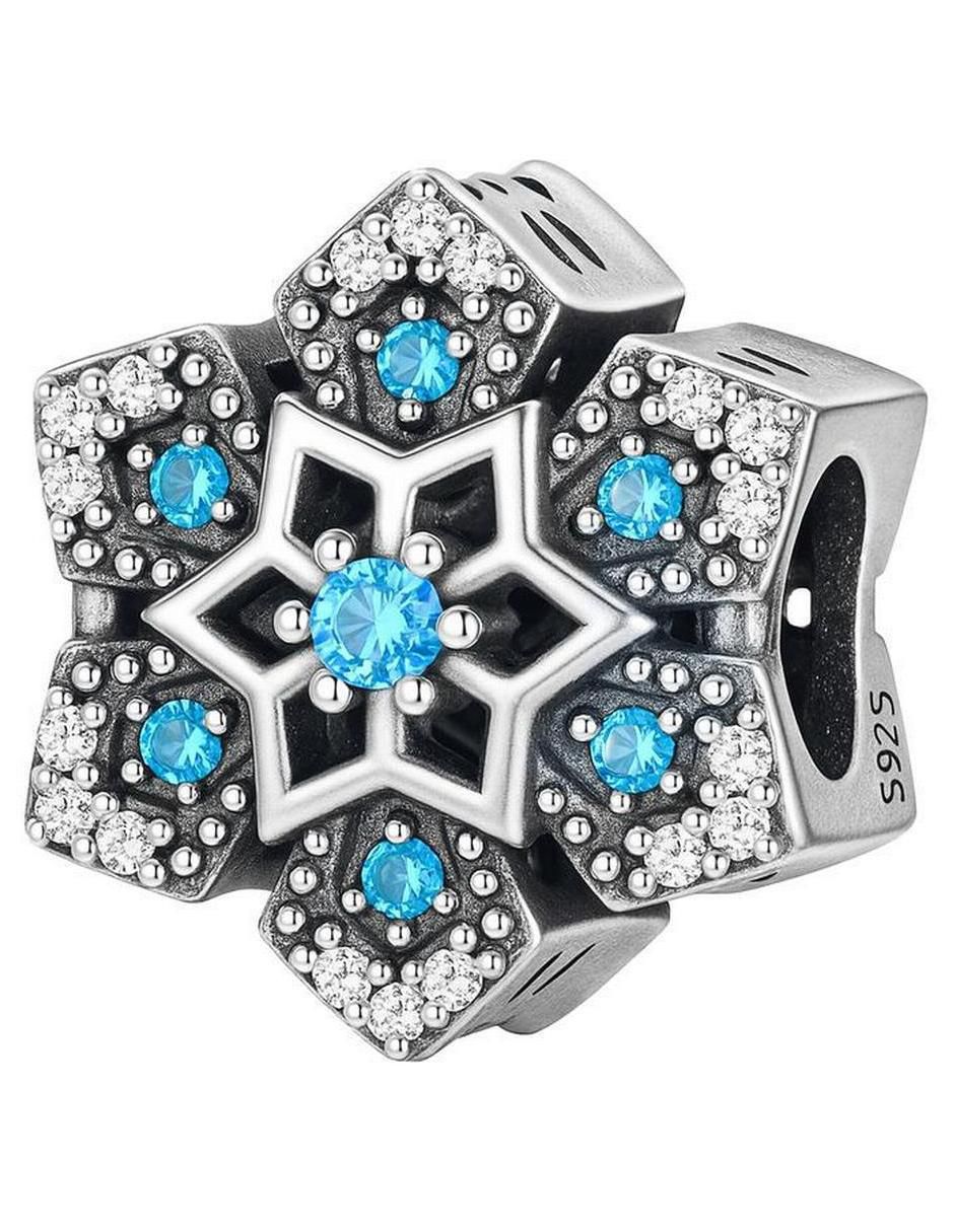 Charm de copo de nieve de plata P 925