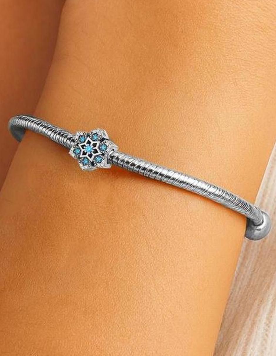 Charm de copo de nieve de plata P 925 5
