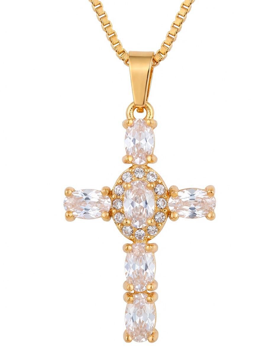 Collar con dije de cruz 14 K Collar con dije de cruz 14 K