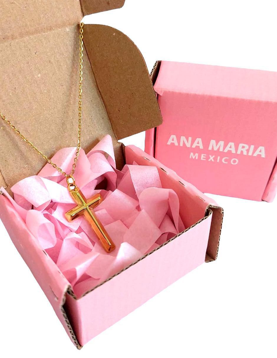Collar con dije de cruz 14 K 5