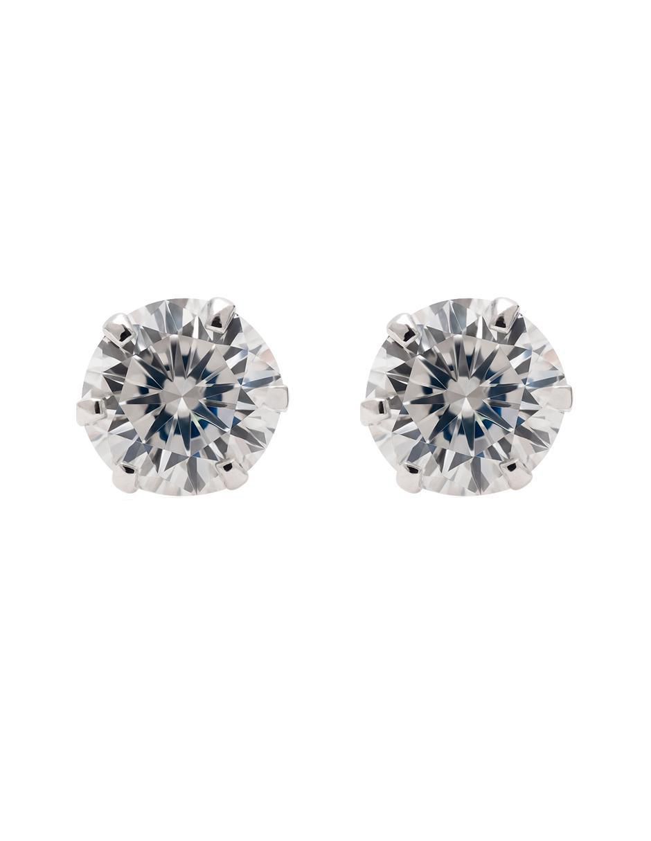 Broqueles redondas de plata P 925 con acabado pavé moissanita
