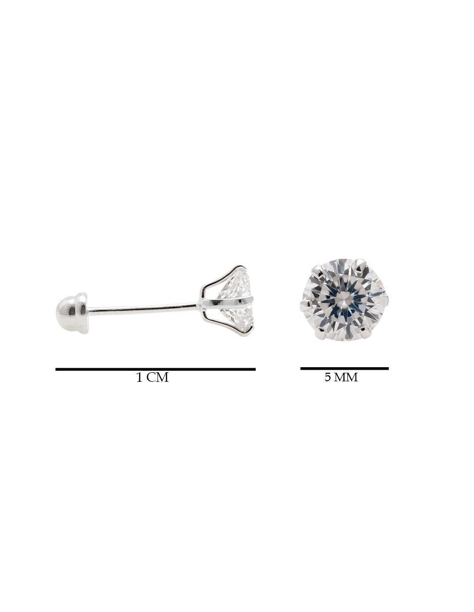 Broqueles redondas de plata P 925 con acabado pavé moissanita 5