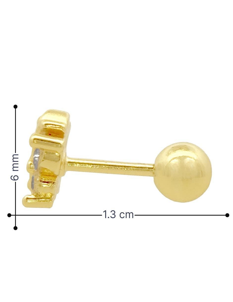 Broqueles de mariposa 18 K con acabado chapa de oro zirconia 5