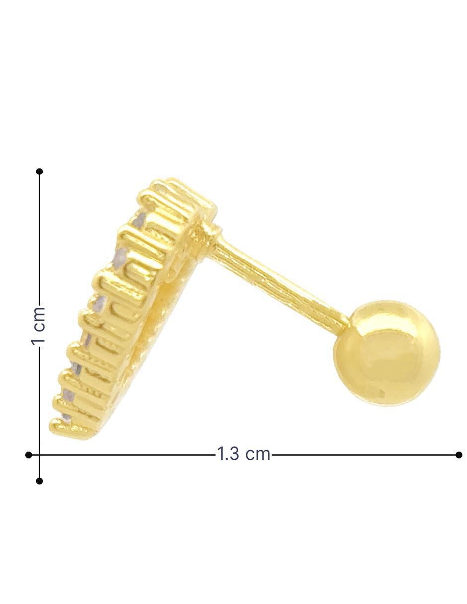 Broqueles de corazón 18 K con acabado chapa de oro zirconia 5