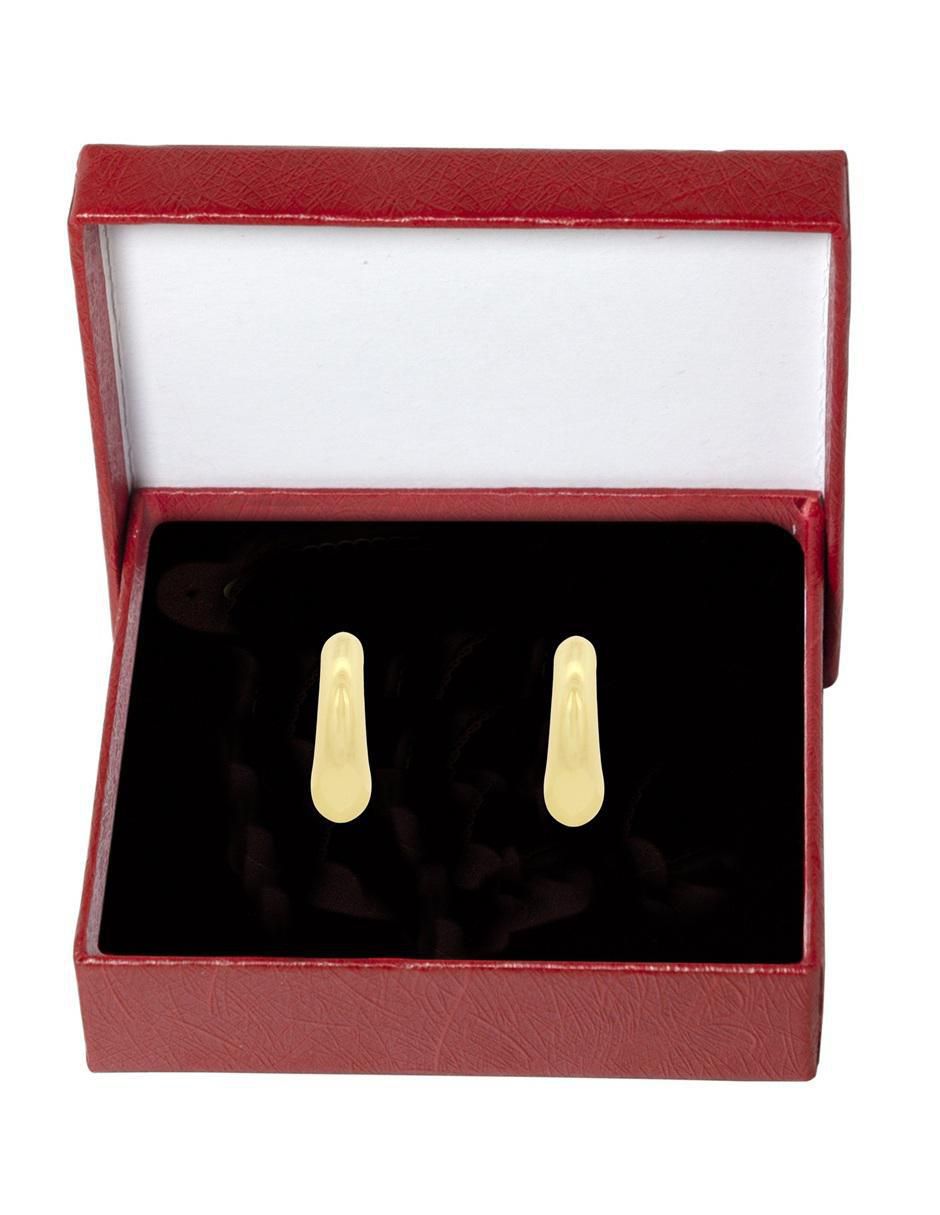 Aretes cortos ovalado 18 K con acabado chapa de oro 3