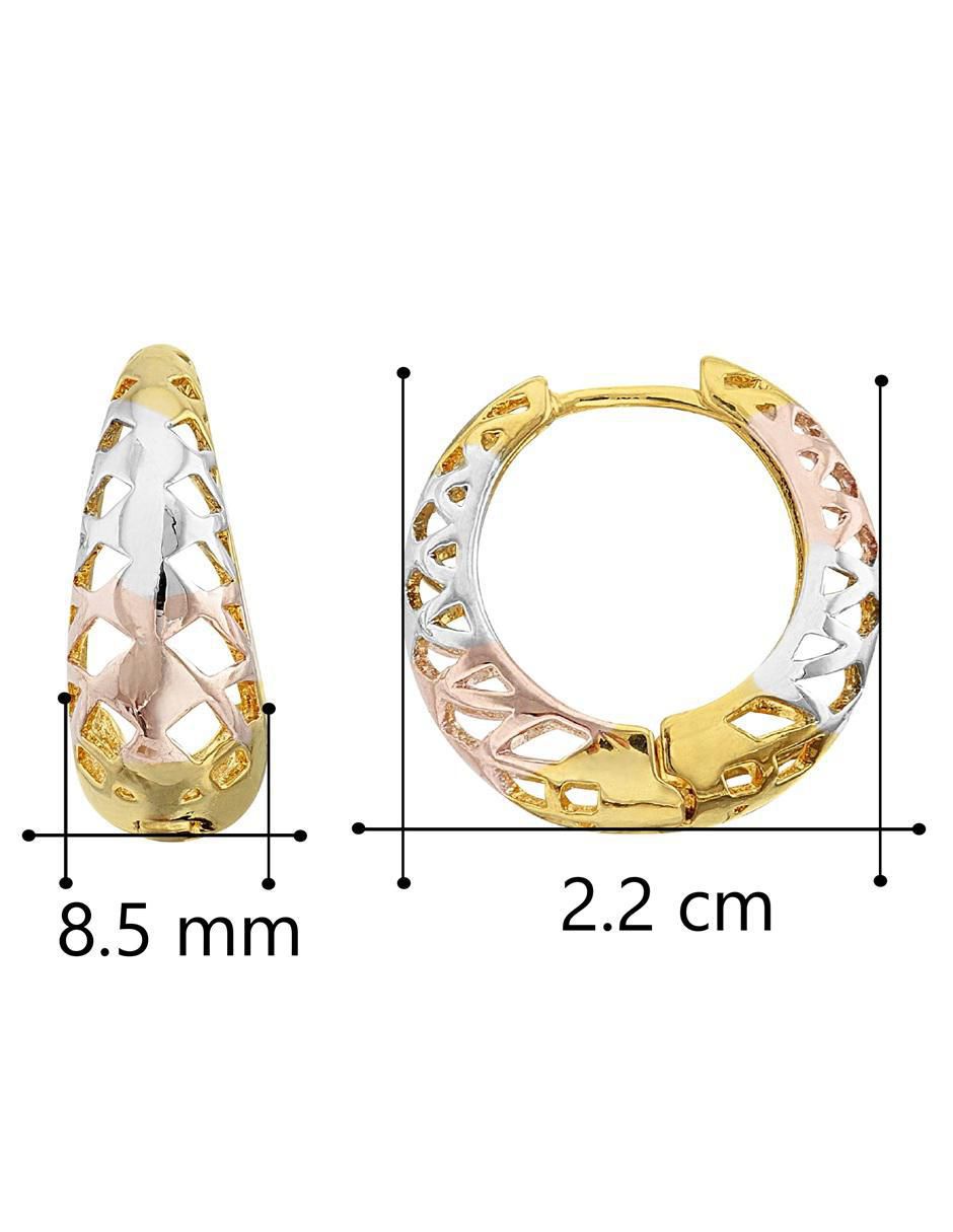 Aretes huggies redondos 18 K con acabado chapa de oro 4