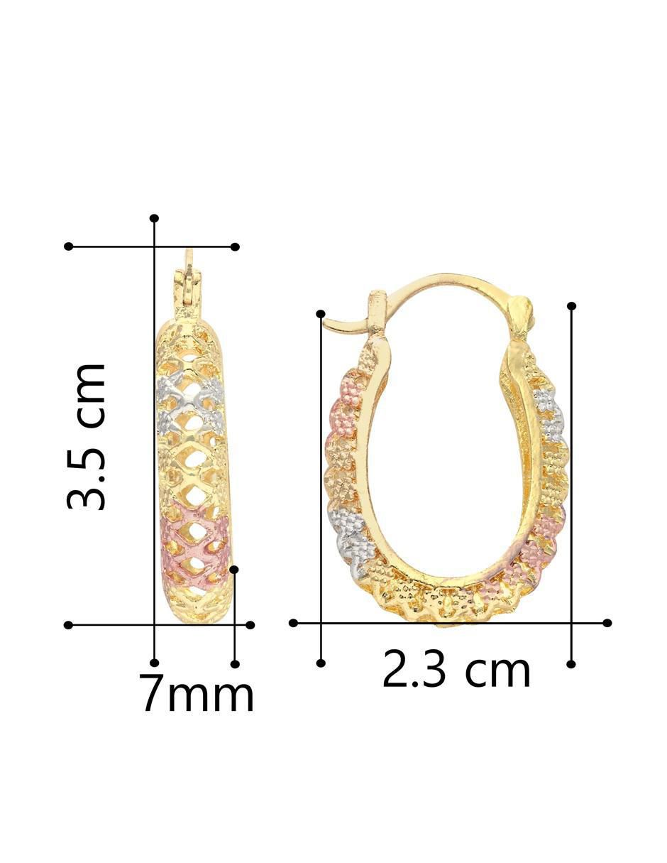 Arracadas ovaladas 18 K con acabado chapa de oro 4
