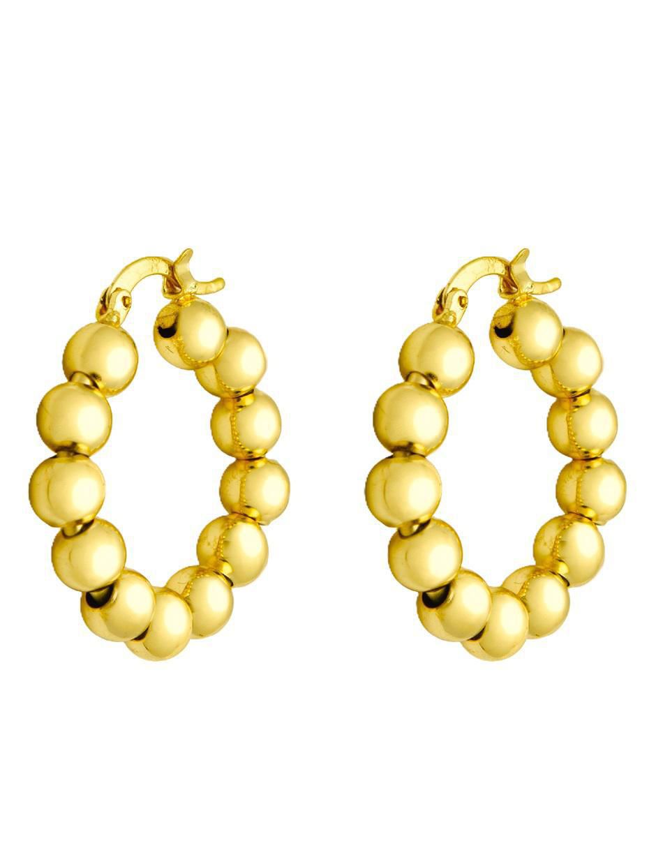Arracadas de esferas 18 K con acabado chapa de oro 3