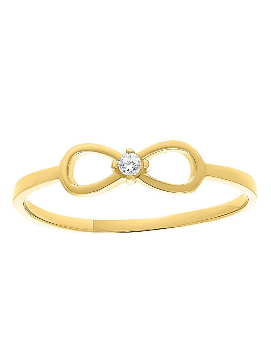 Anillo de infinito 14 k de oro zirconia pulido Anillo de infinito 14 k de oro zirconia pulido