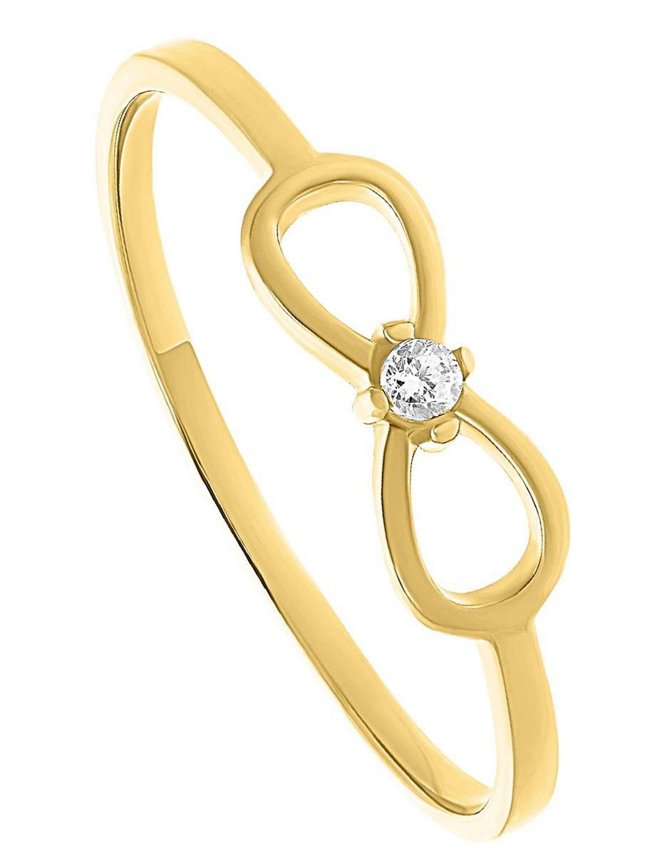 Anillo de infinito 14 k de oro zirconia pulido 2