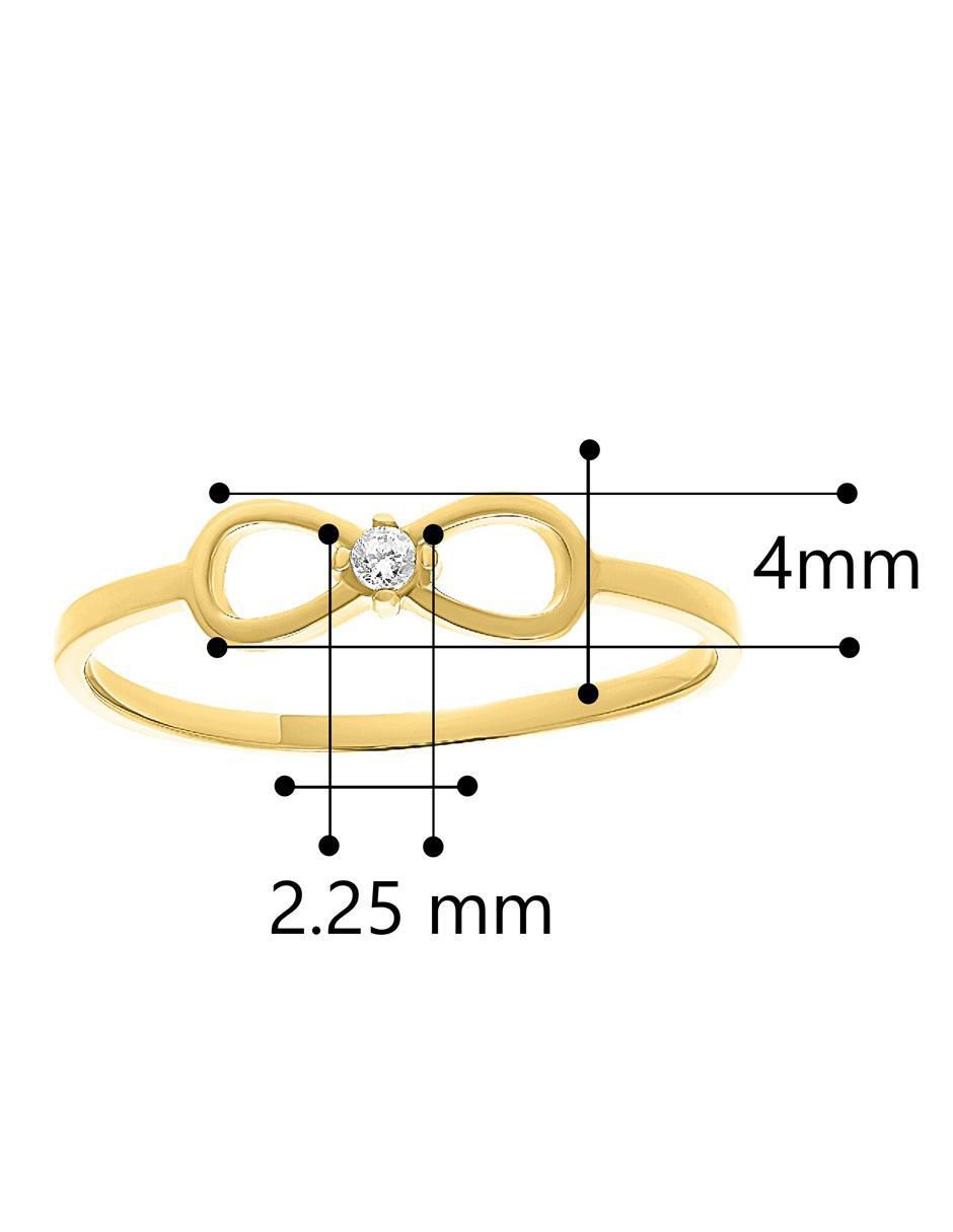 Anillo de infinito 14 k de oro zirconia pulido 5