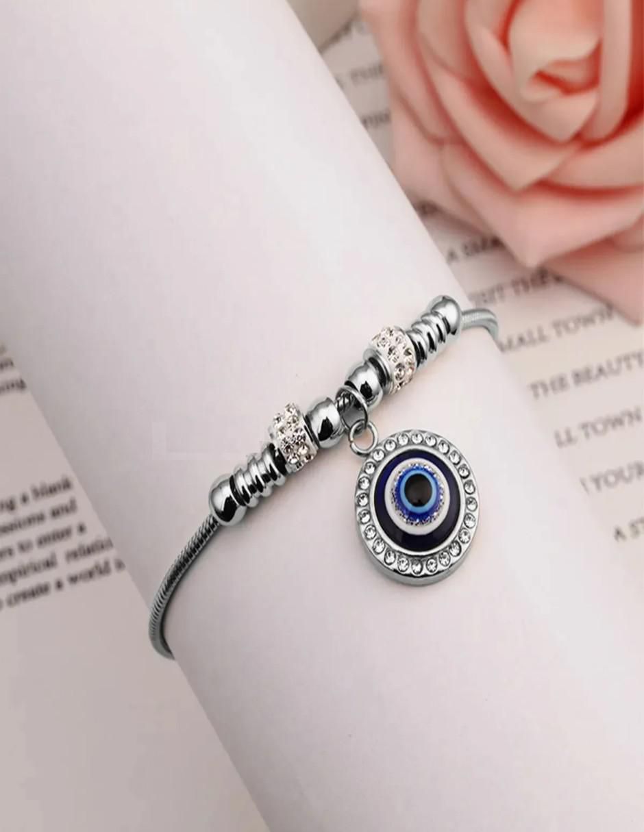 Collar y pulsera de ojo circonita 3