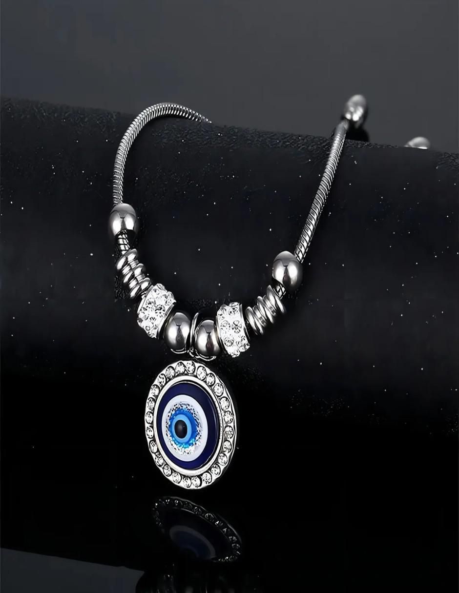 Collar y pulsera de ojo circonita 5
