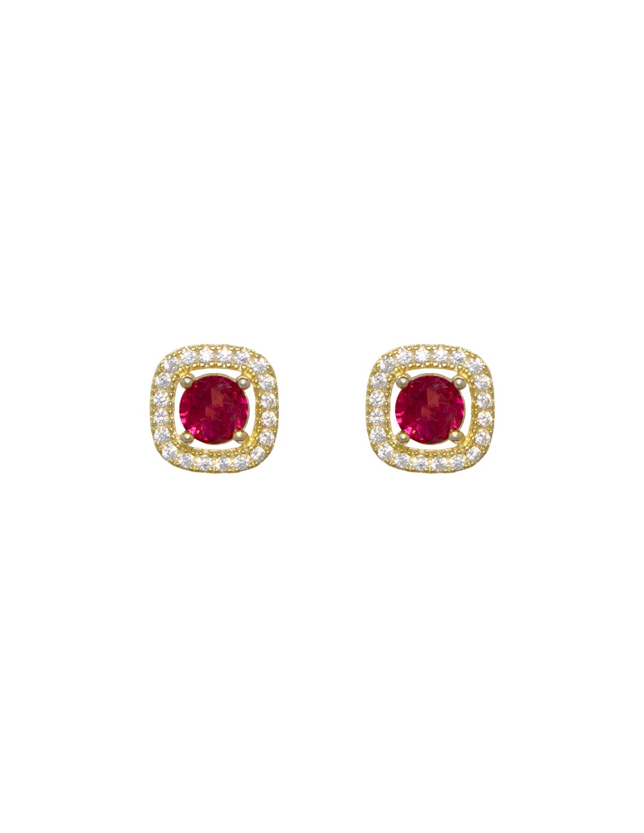 Broqueles cuadrados de plata P 925 con acabado pavé zirconia