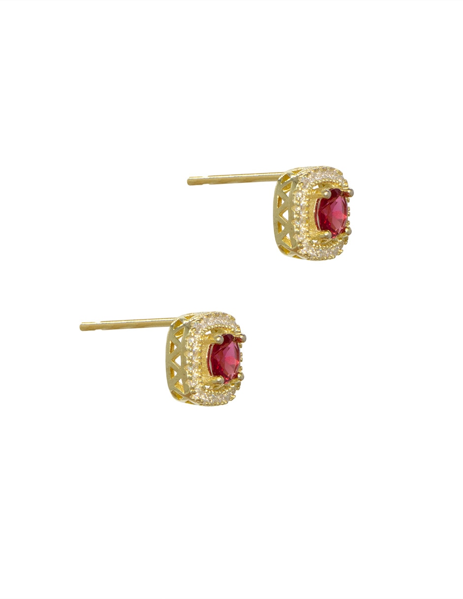 Broqueles cuadrados Carré de plata P 925 con acabado pavé zirconia 2