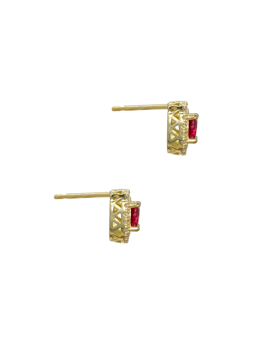 Broqueles cuadrados Carré de plata P 925 con acabado pavé zirconia 3