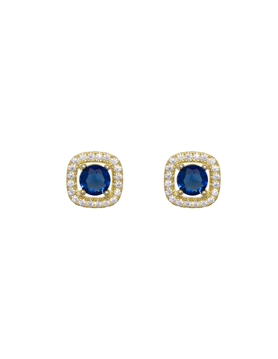 Broqueles cuadrados de plata P 925 con acabado pavé zirconia