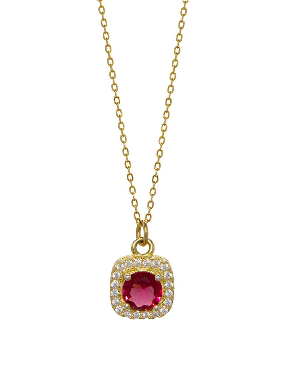 Collar con dije cuadrado de plata P 925