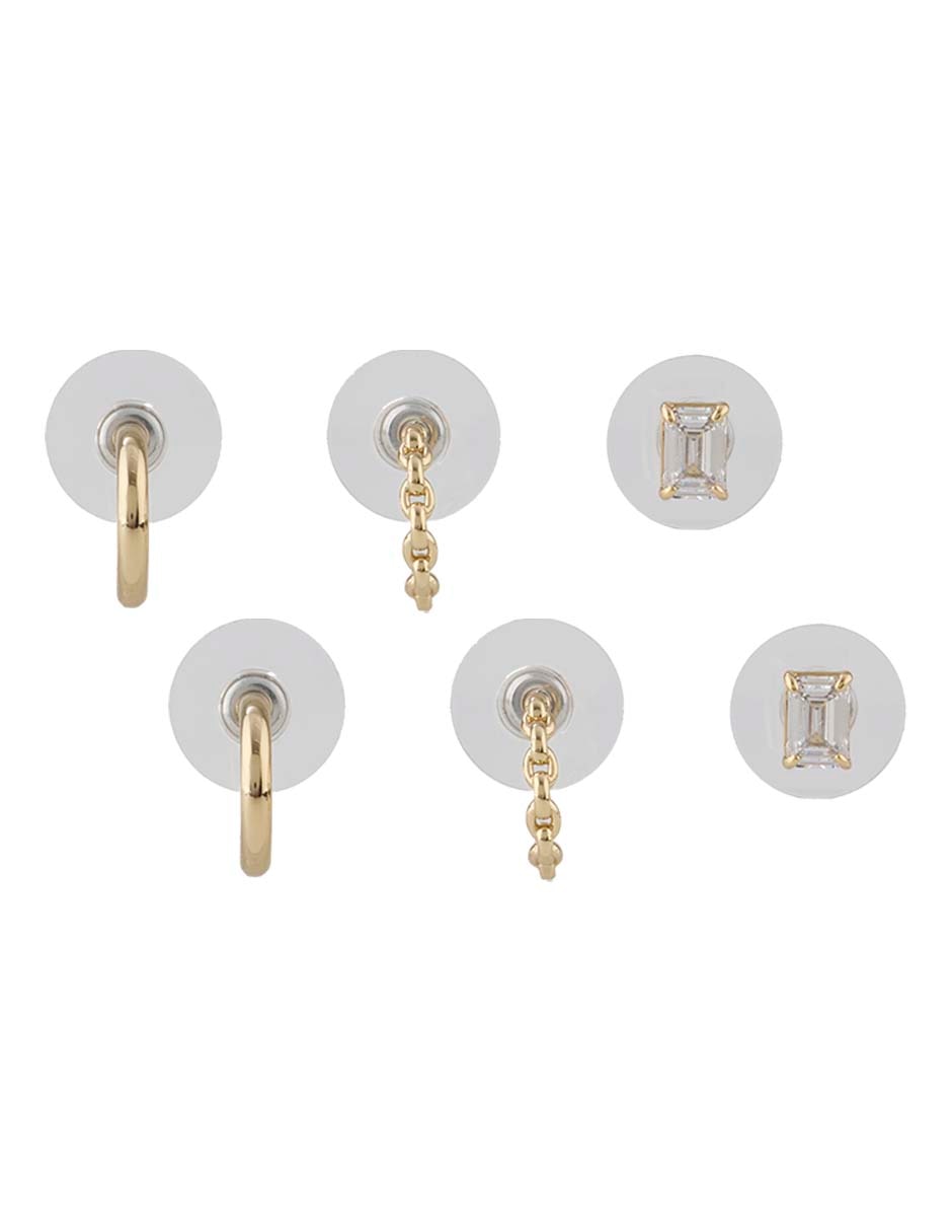 Set de aretes Loraine con acabado brillante zirconia cúbica